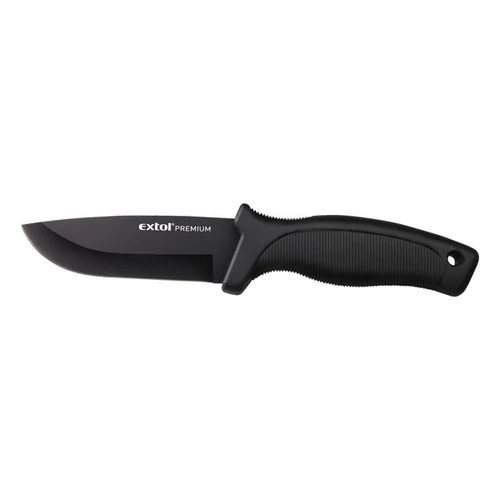 vadász- és túrakés, 2CR13 rozsdamentes acél penge, műanyag nyél, nylon tok, teljes/penge hossz: 230mm/110mm - (8855300)