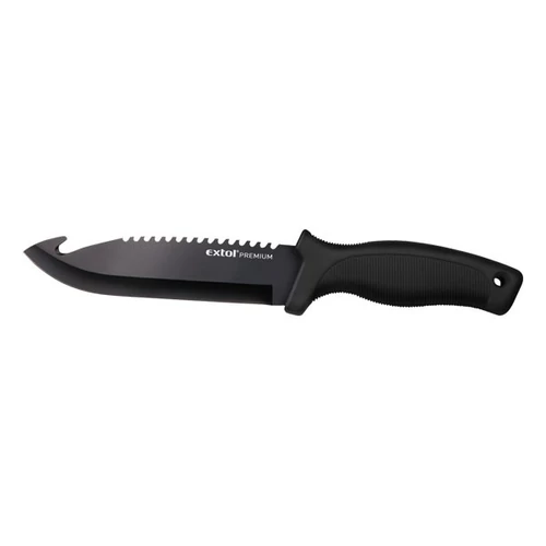 vadász- és túrakés, 2CR13 rozsdamentes acél penge, műanyag nyél, nylon tok, teljes/penge hossz: 270mm/150mm - (8855302)