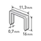 EXTOL PREMIUM tűzőgépkapocs (11,3×0,52×0,7); 16mm, 1000db (8852505)